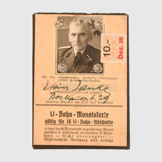German WWII Gestapo/SD Berlin Railway Pass