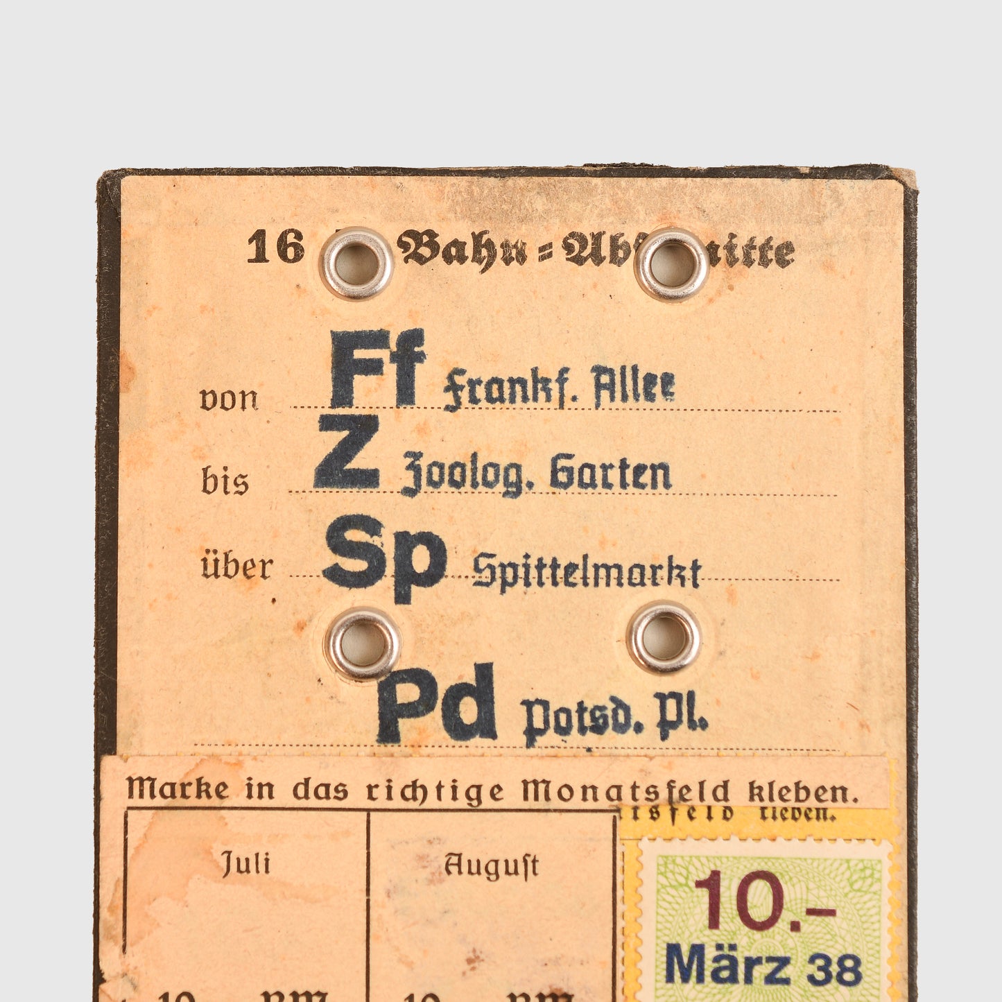 German WWII Gestapo/SD Berlin Railway Pass