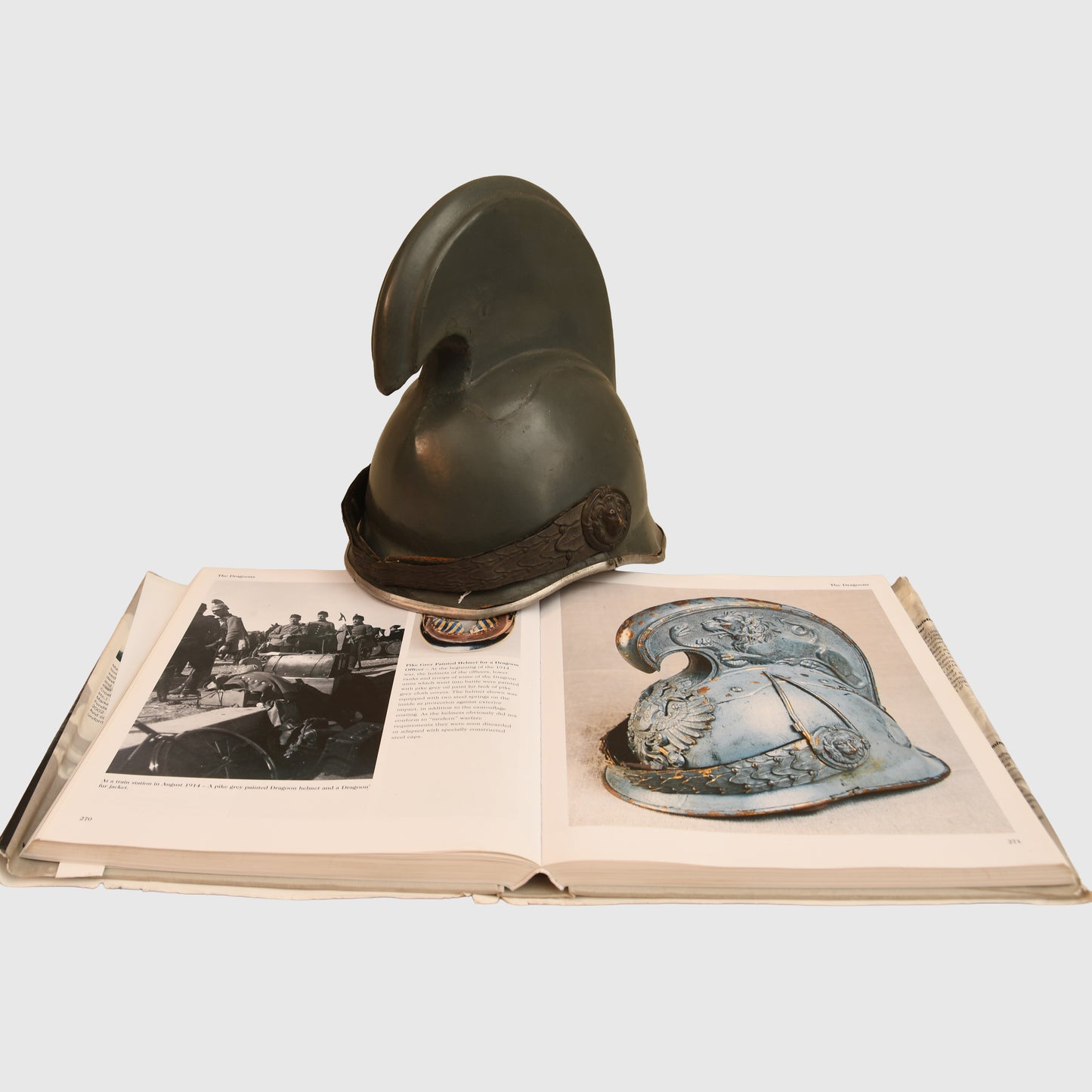 Austrian WWI 1905 Pattern Dragoon Officer’s Helmet in Pike Grey