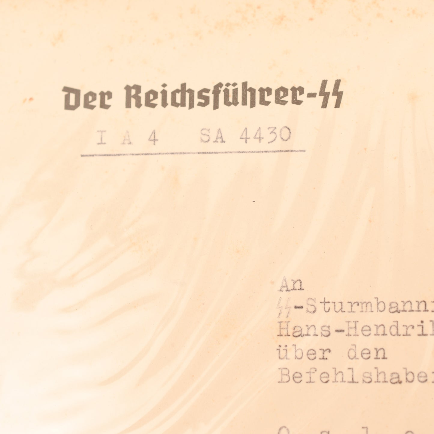 GERMAN WWII HEINRICH HIMMLER SIGNED LETTER