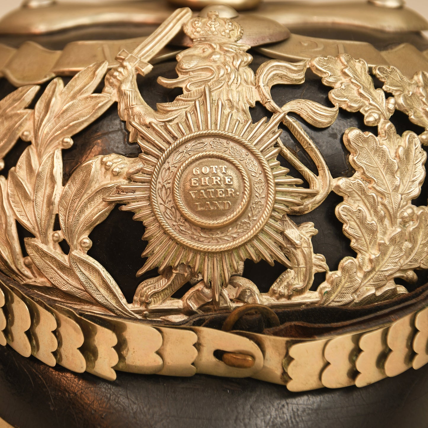 German WWI Hesse NCO’s All-Leather Pickelhaube