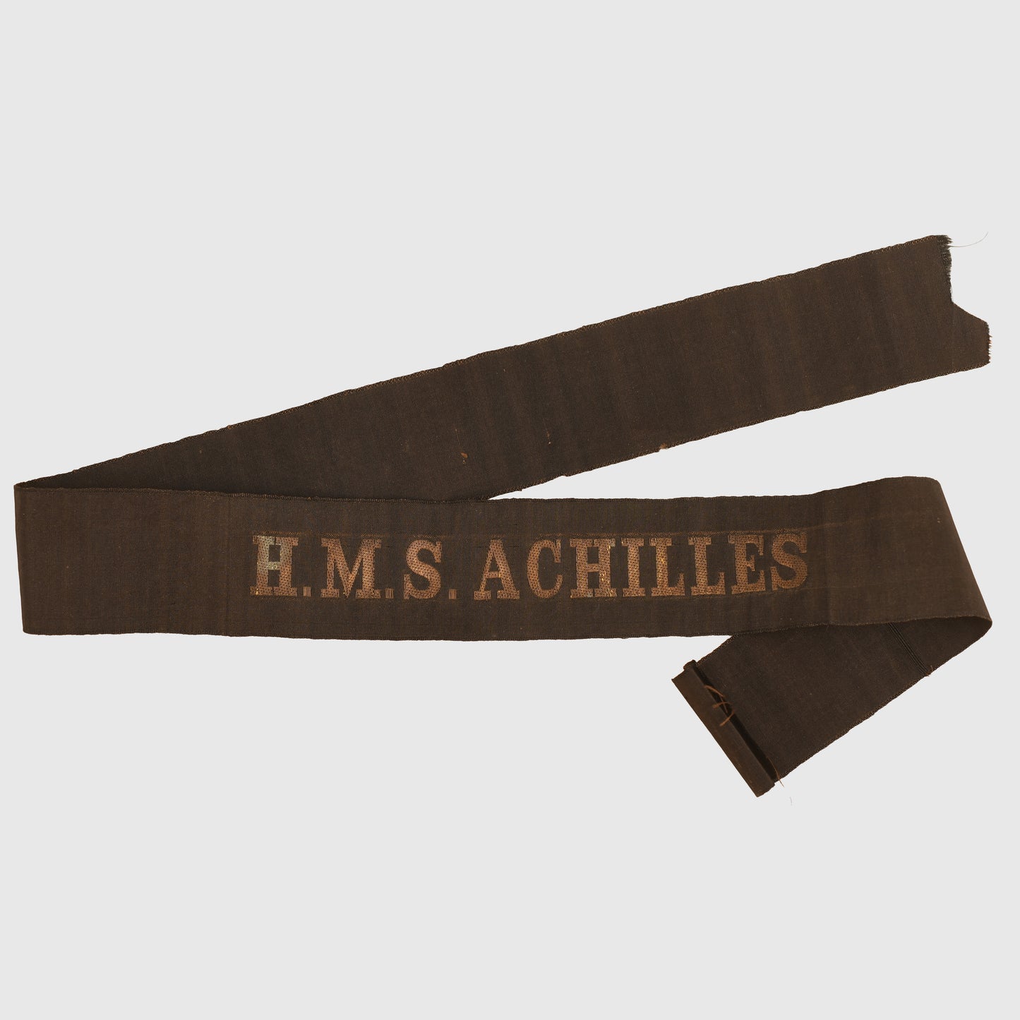 BRITISH WWII HMS ACHILLES SHORTENED CAP TALLY