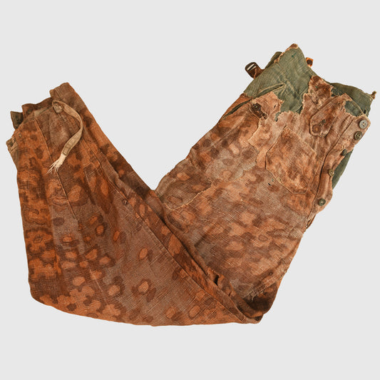 German WWII Oak Leaf Herringbone Twill Pattern Trousers