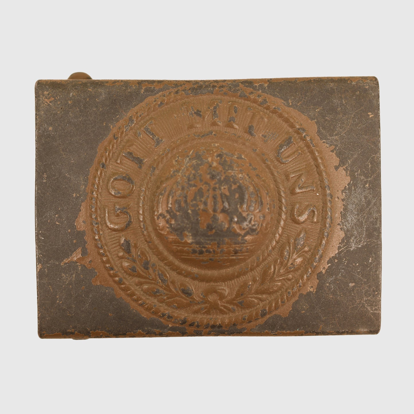 GERMAN WWI PRUSSIAN ALL STEEL FIELD GREY BUCKLE