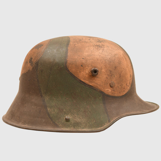 GERMAN WWI CAMOUFLAGE TRENCH HELMET M16