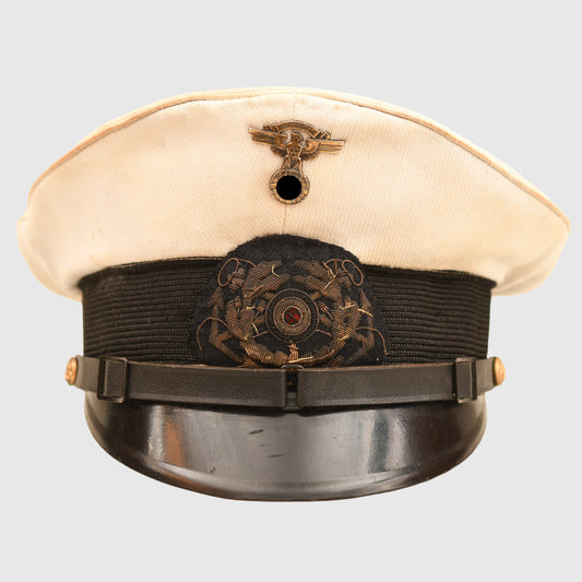 German WWII NSKK Marine White Top Visor Cap
