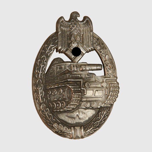 German WWII Panzer Assault Badge in Silver