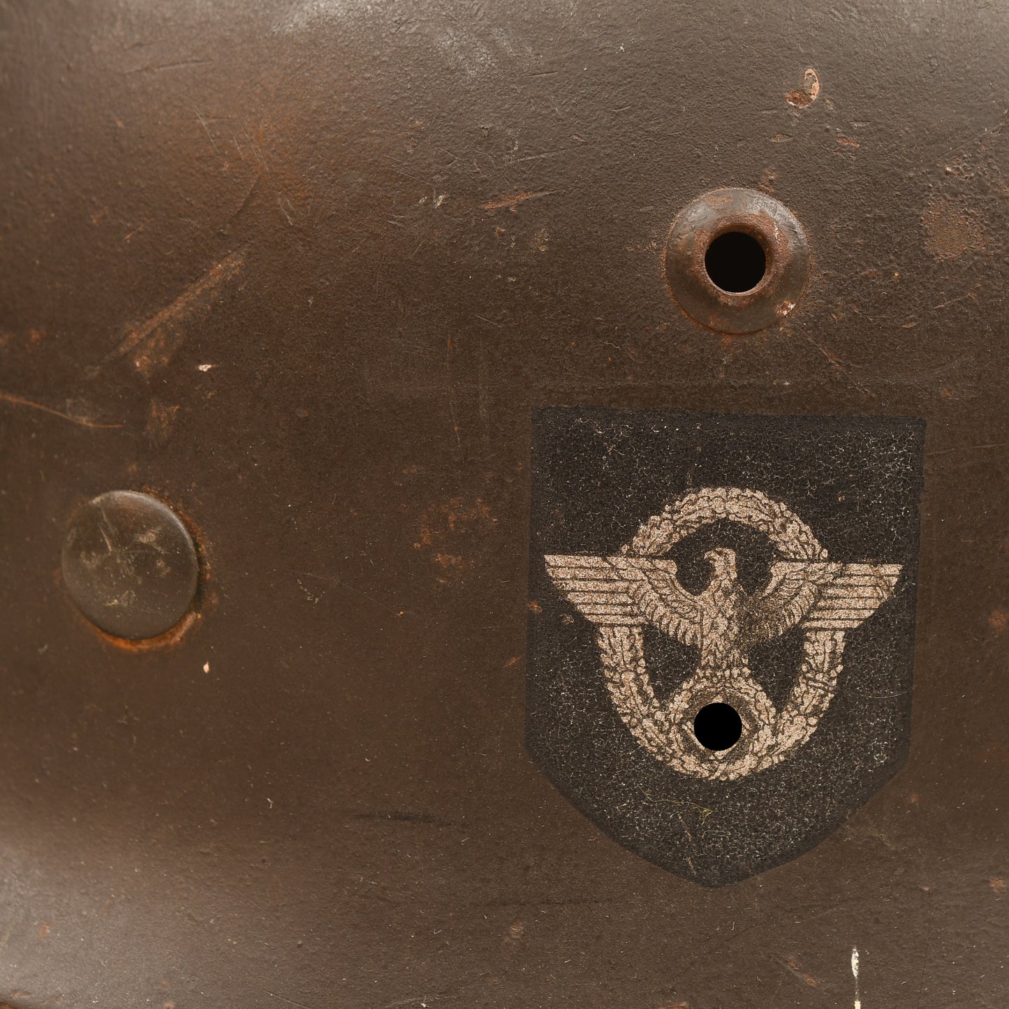GERMAN WWII POLICE DOUBLE DECAL HELMET