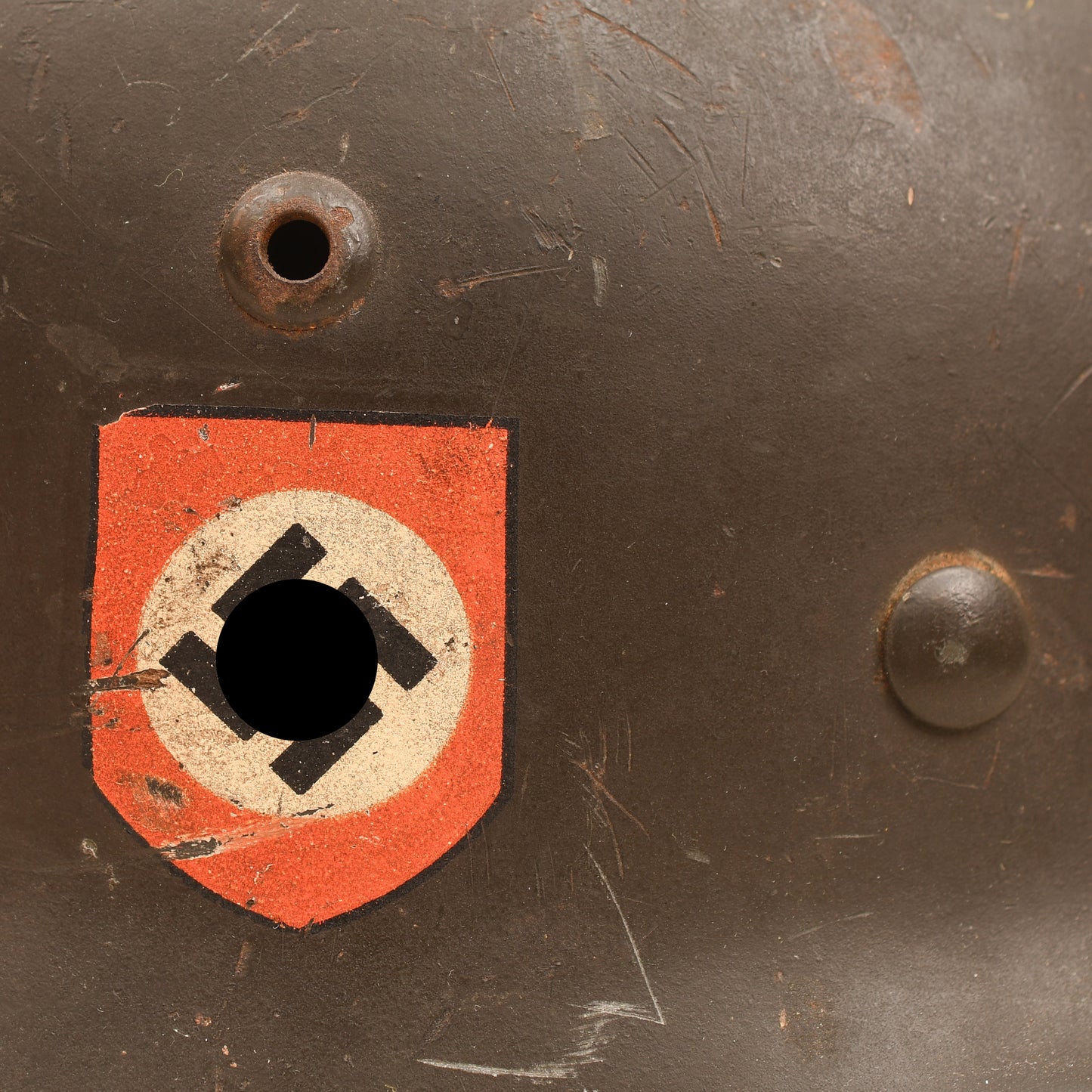 GERMAN WWII POLICE DOUBLE DECAL HELMET
