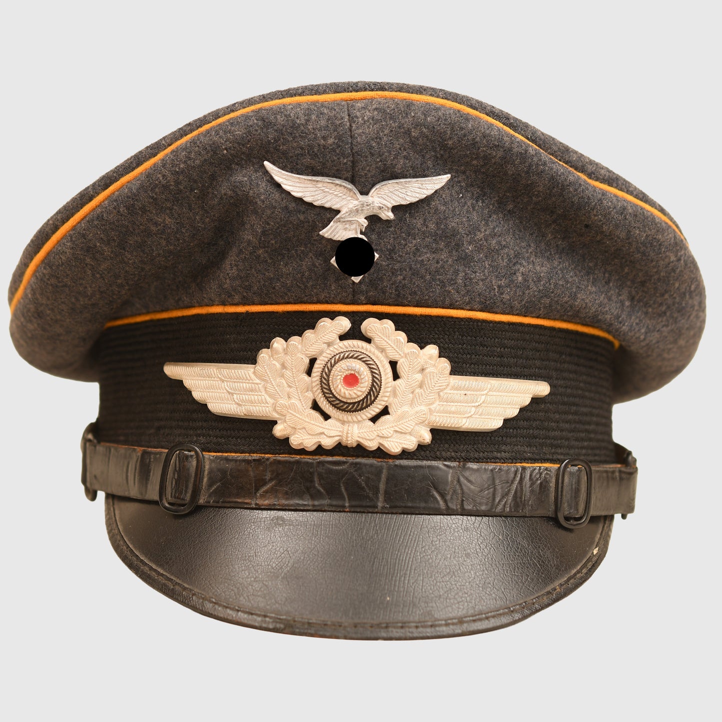 German WWII Luftwaffe Parachute Training School Visor Cap