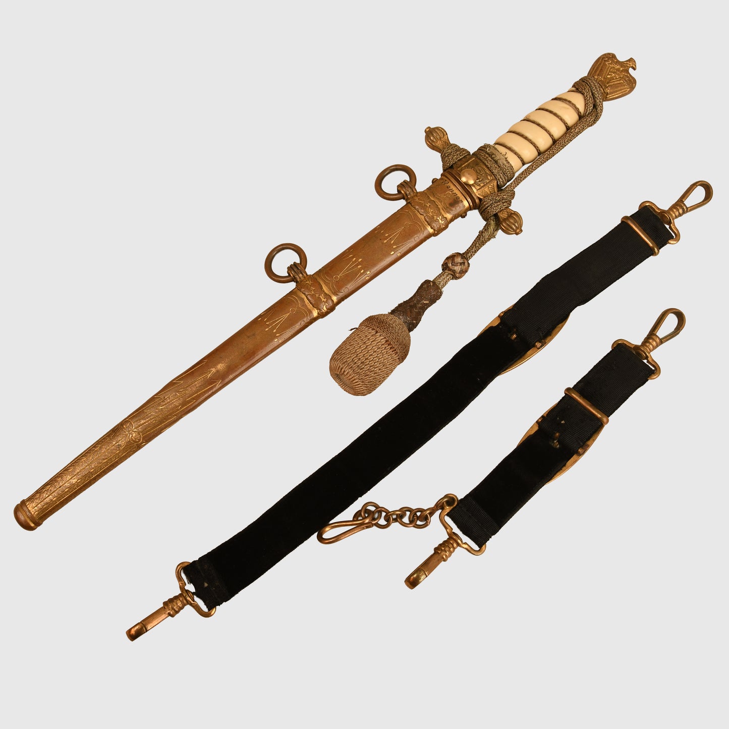 German WWII Kriegsmarine Officers Display Piece To A German Cross In Gold And U-Boat Officer