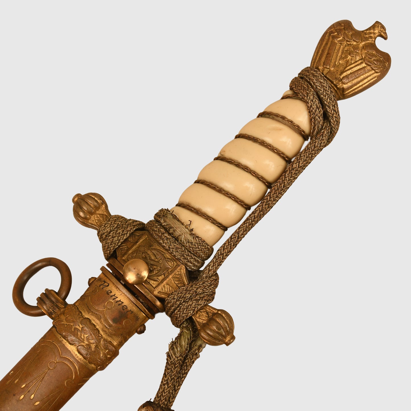 German WWII Kriegsmarine Officers Display Piece To A German Cross In Gold And U-Boat Officer