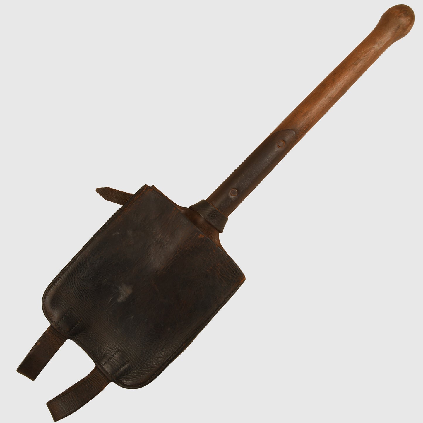 German WWII Soldier's Entrenching Tool with Leather Carrier