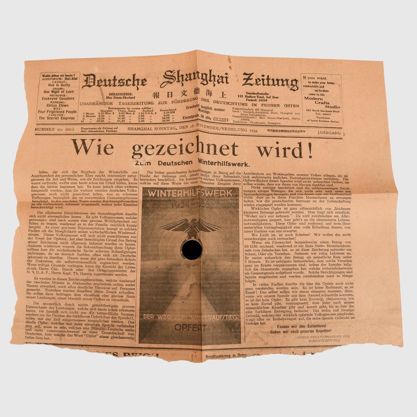 German WWII 1934 East Asian Regional Publication - China and Japan