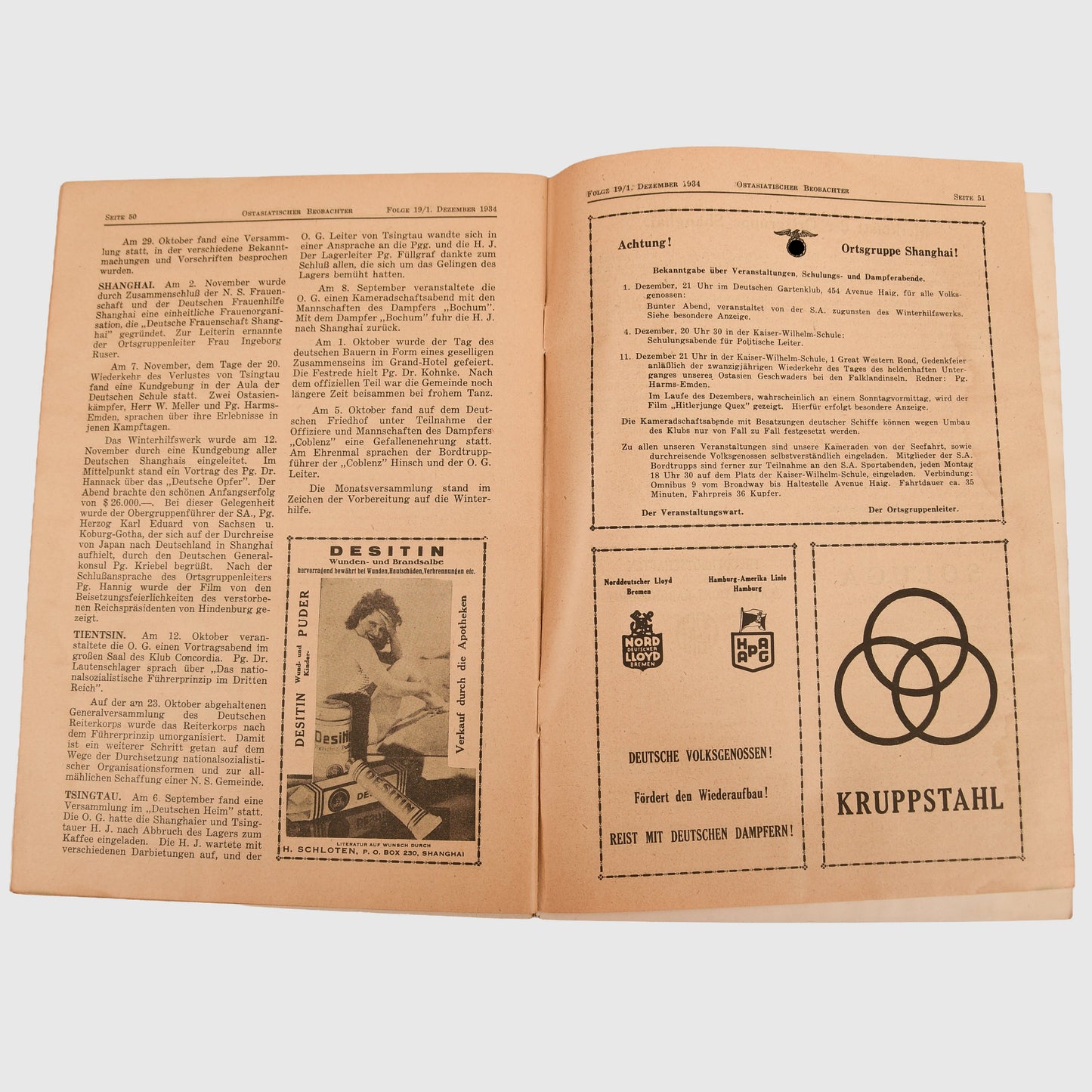 German WWII 1934 East Asian Regional Publication - China and Japan