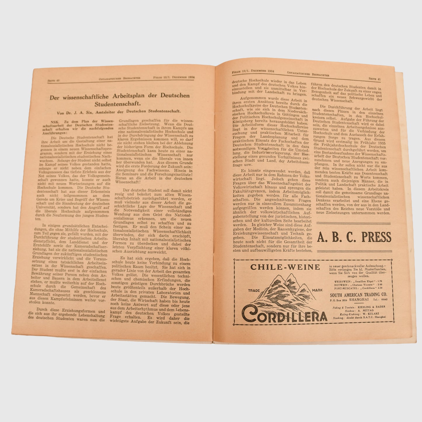 German WWII 1934 East Asian Regional Publication - China and Japan