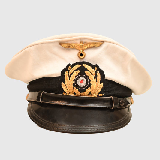 German WWII Kriegsmarine Senior NCO White Top Visor Cap