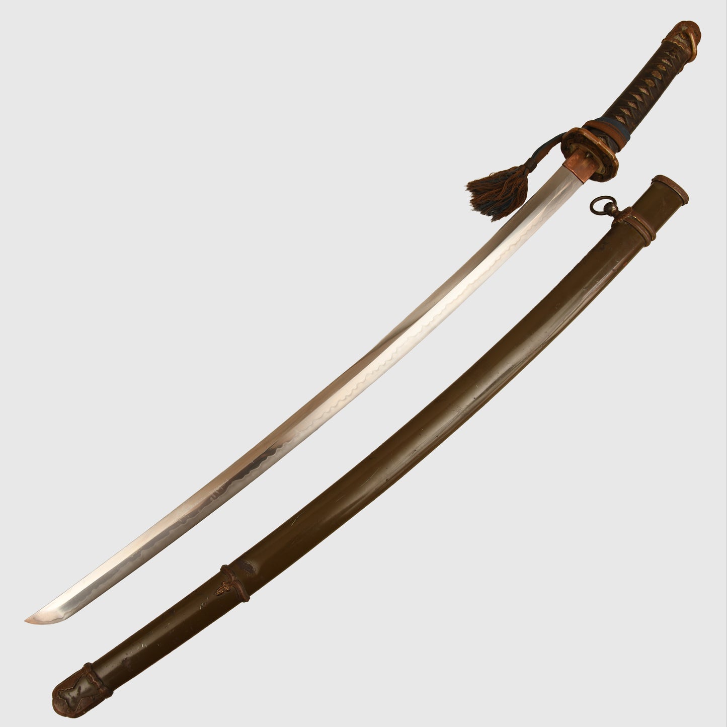 Japanese Officers Display Piece With Family Mon