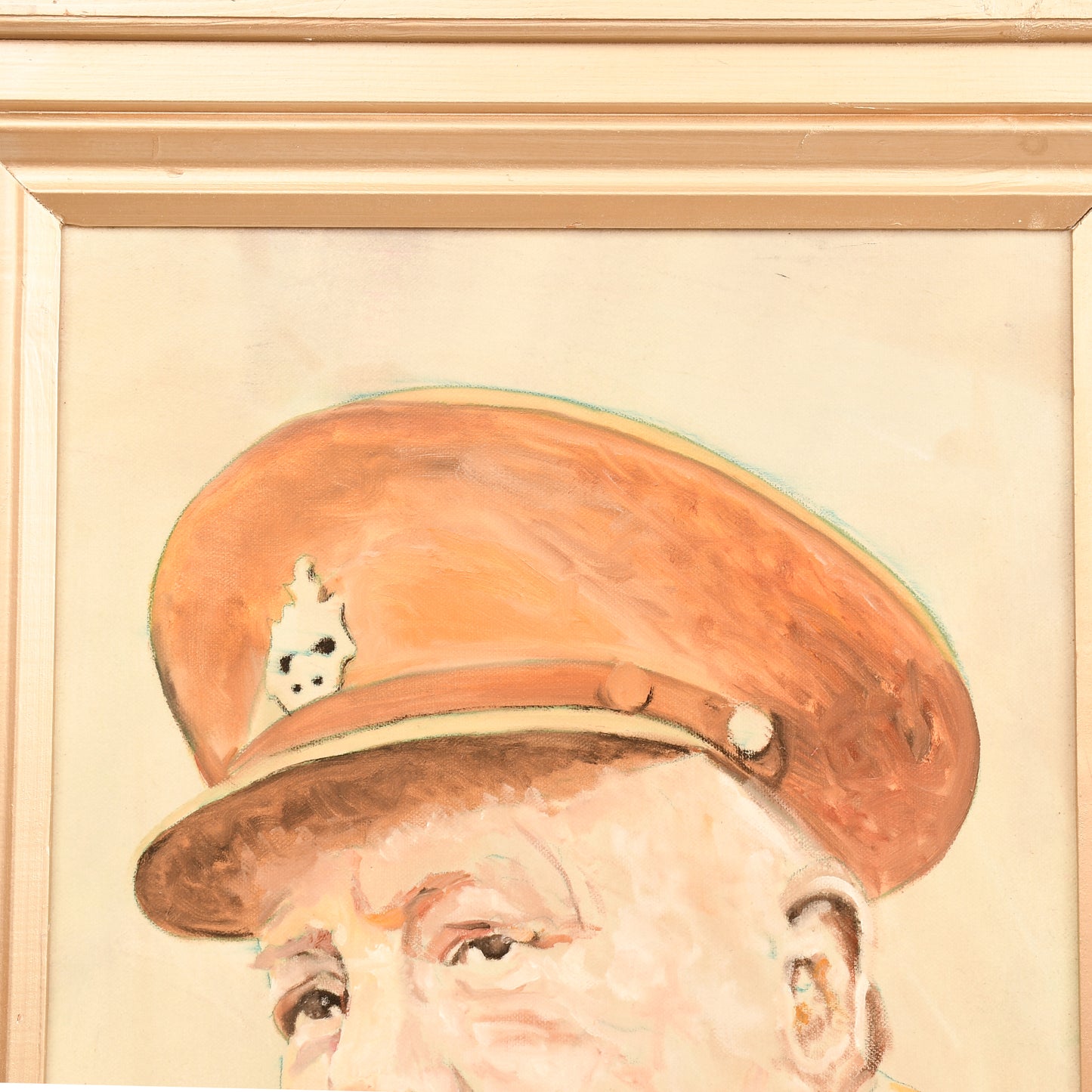 BRITISH WWII WINSTON CHURCHILL OIL PAINTING