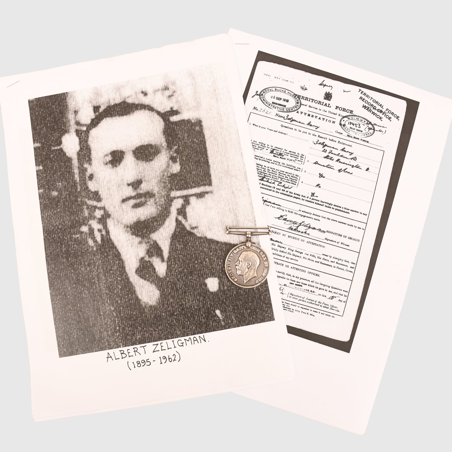 BRITISH WWI A BRITISH WAR MEDAL TO A RUSSIAN IMMIGRANT