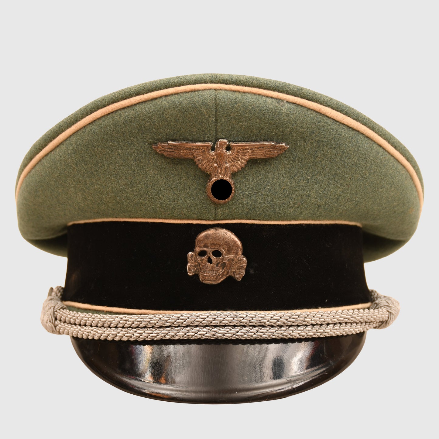GERMAN WWII WAFFEN SS VISOR CAP OFFICERS