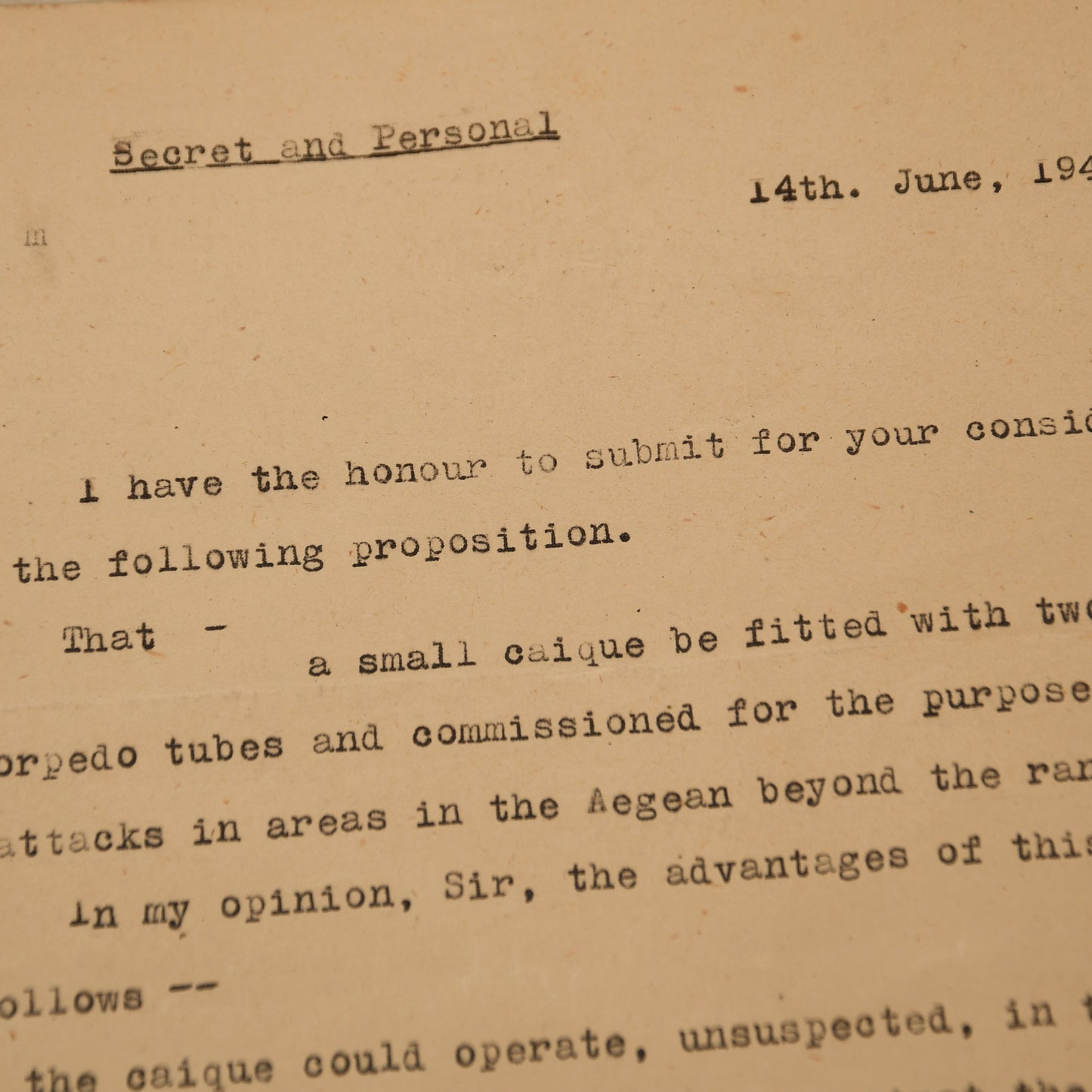 British WWII Secret Aegean Special Boat Service Documents