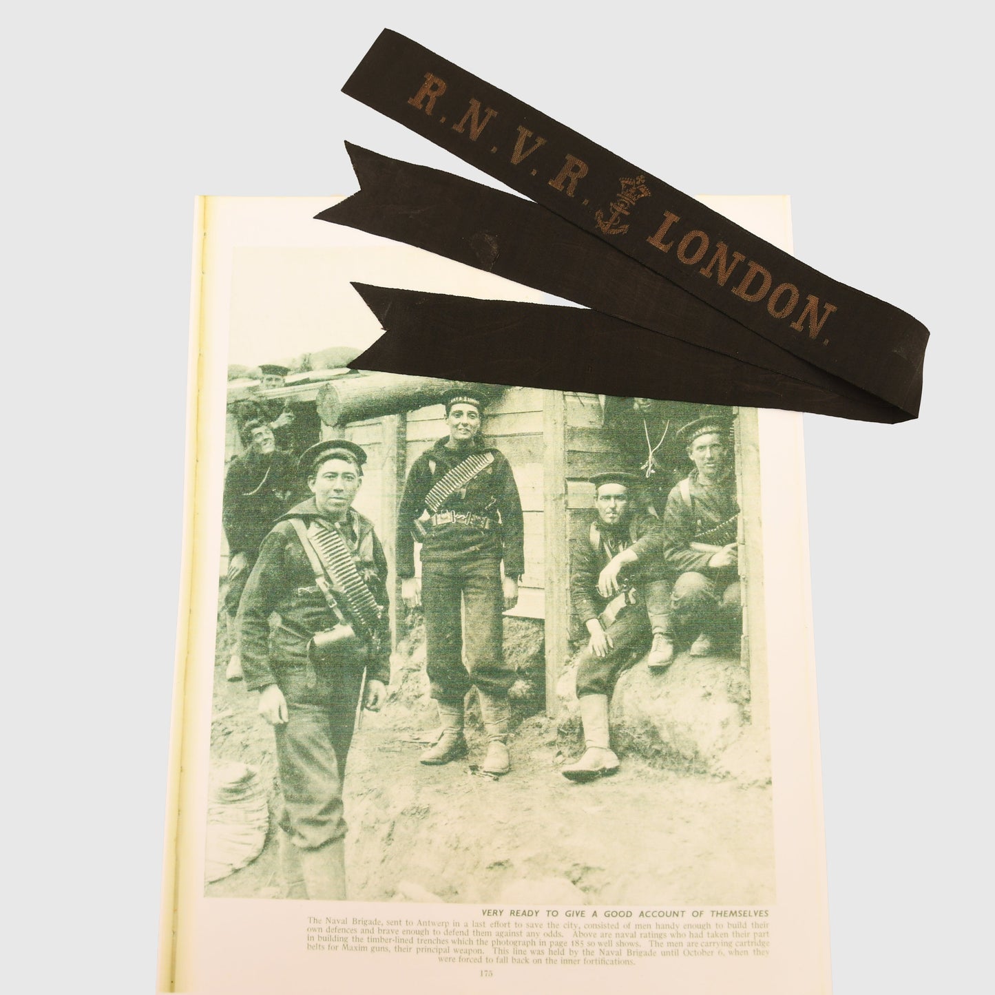 BRITISH WWI ROYAL NAVAL VOLUNTEER RESERVE LONDON CAP TALLY