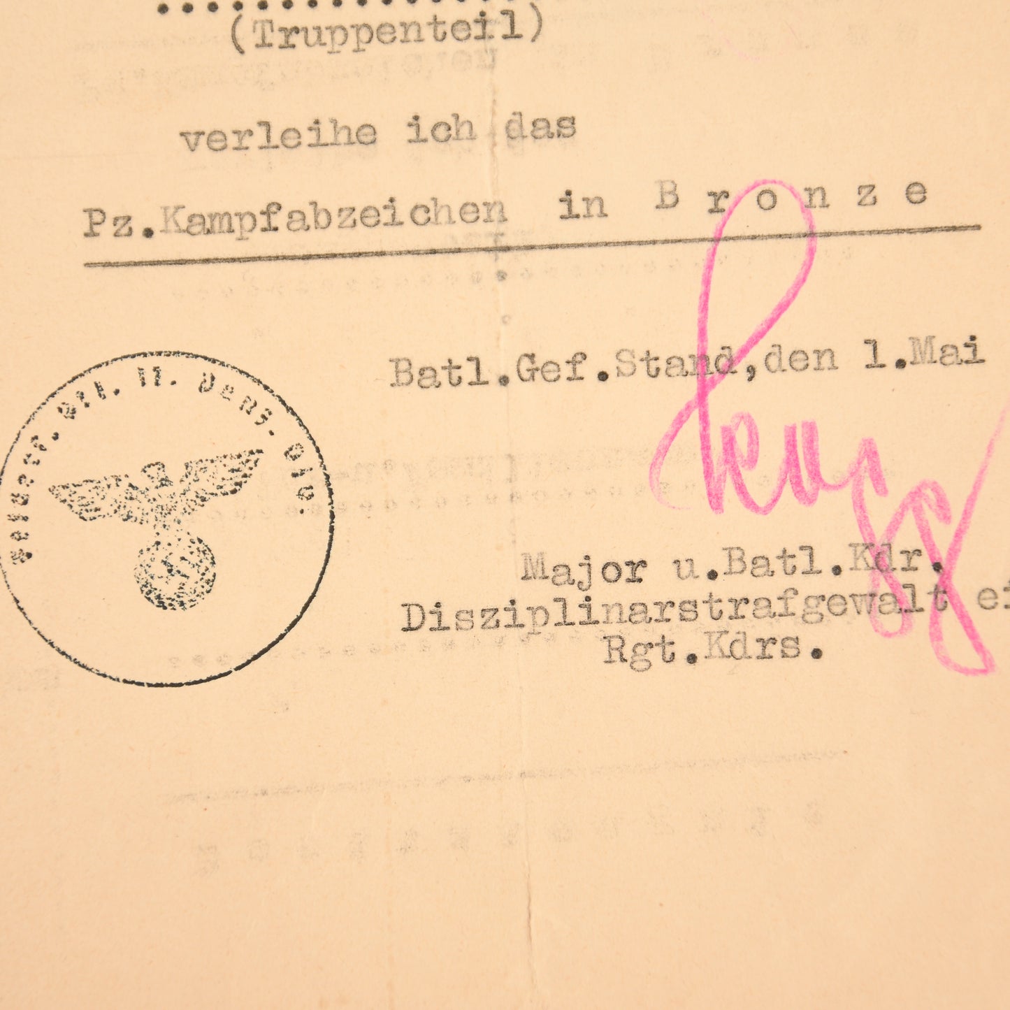 GERMAN WWII ARMY INFANTRY GRENADIER REGIMENT CITATION GROUP