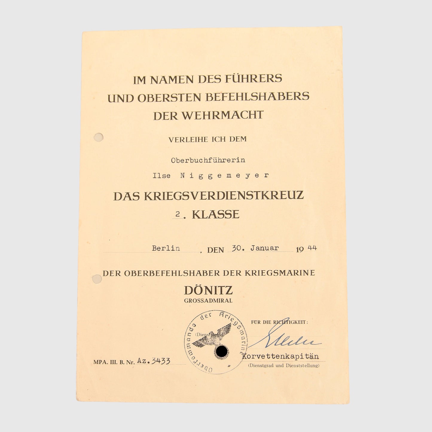 GERMAN WWII GRAF SPEE SAILORS DOCUMENTS