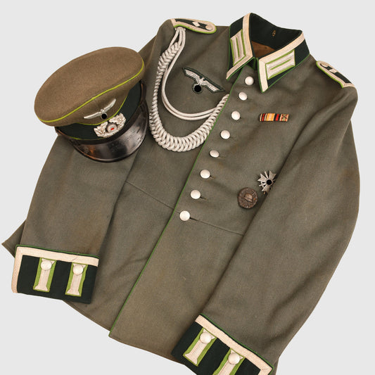 GERMAN WWII ARMY PANZER GRENADIER NCO PARADE TUNIC AND VISOR CAP SET