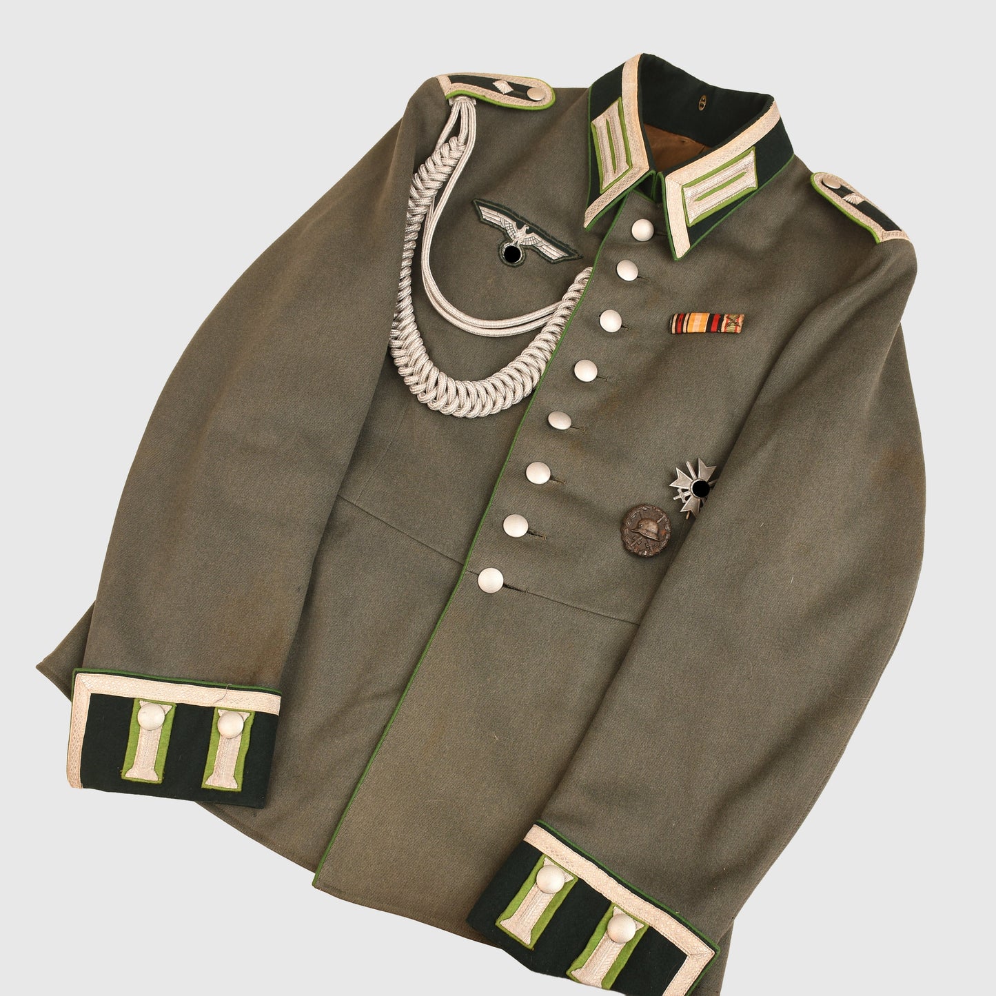 GERMAN WWII ARMY PANZER GRENADIER NCO PARADE TUNIC AND VISOR CAP SET