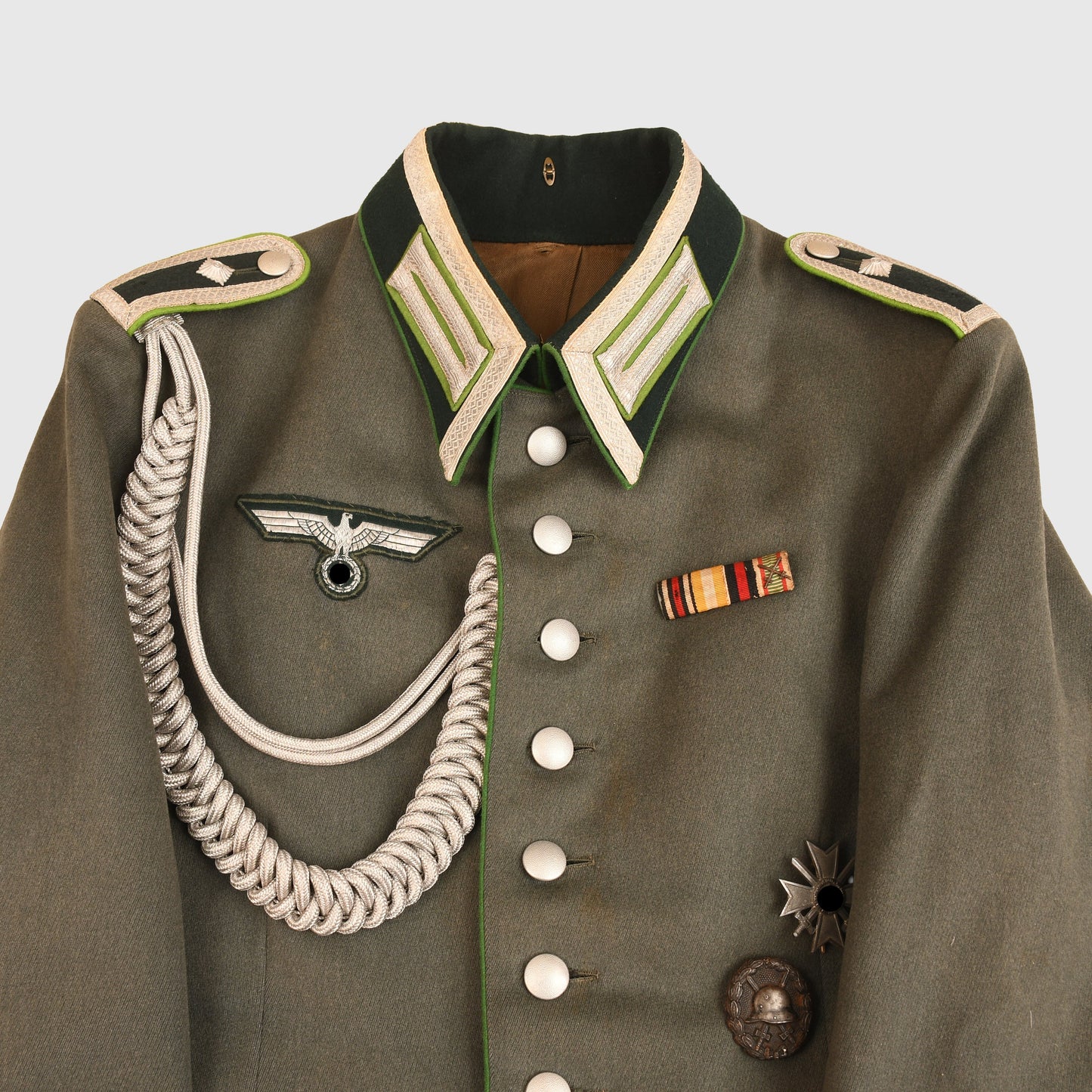 GERMAN WWII ARMY PANZER GRENADIER NCO PARADE TUNIC AND VISOR CAP SET