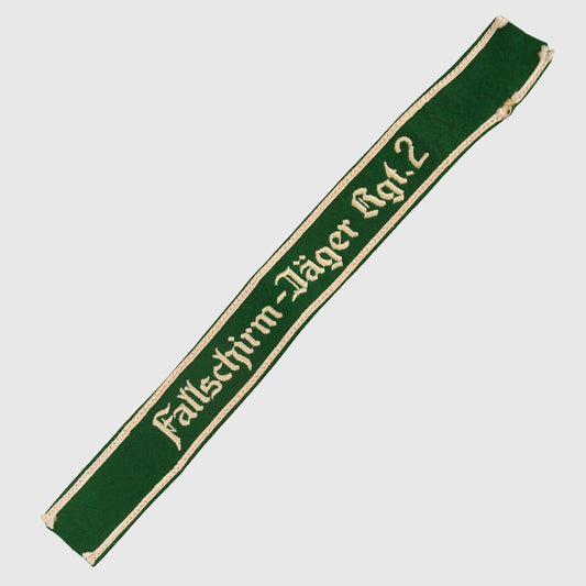 German WWII Fallschirmjäger Regiment 2 NCO Cuff Title