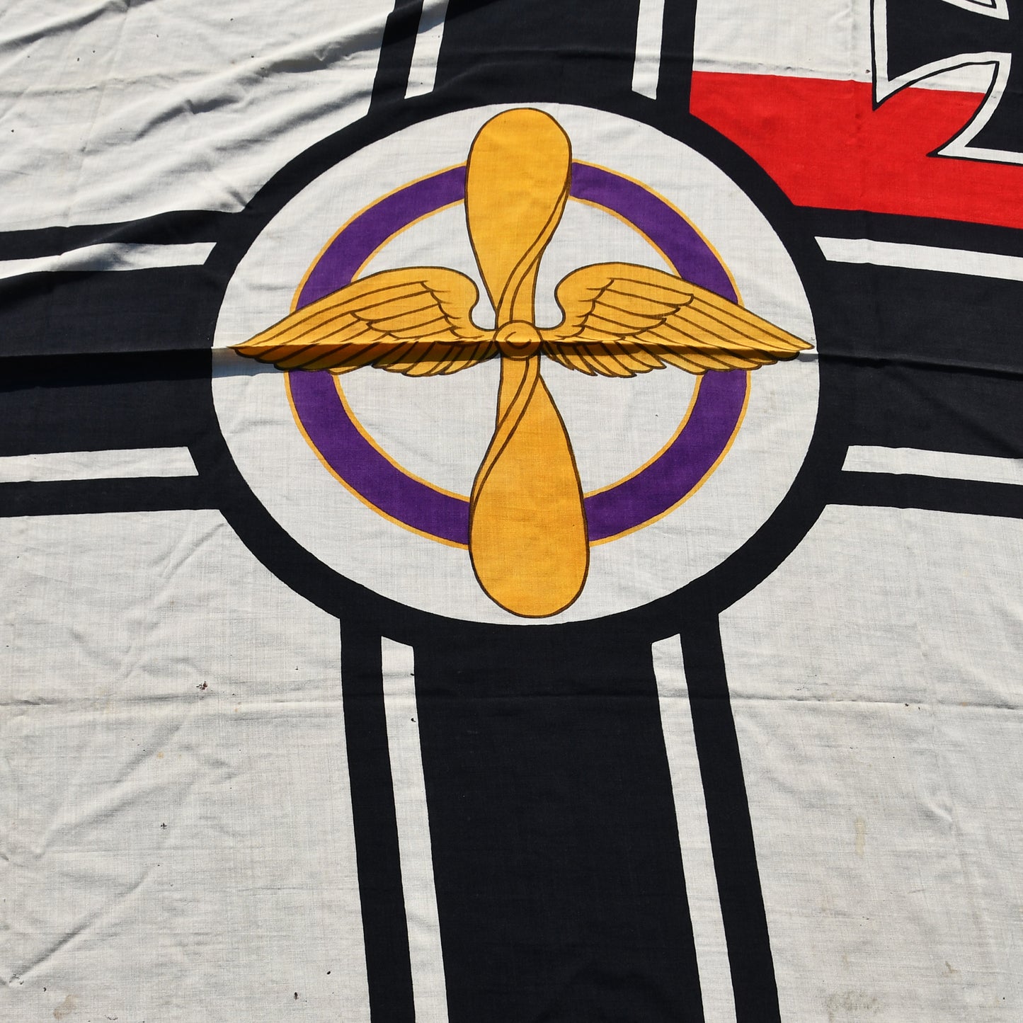 German WWI Very Rare Aviation Veterans Flag of the Post-WWI Period