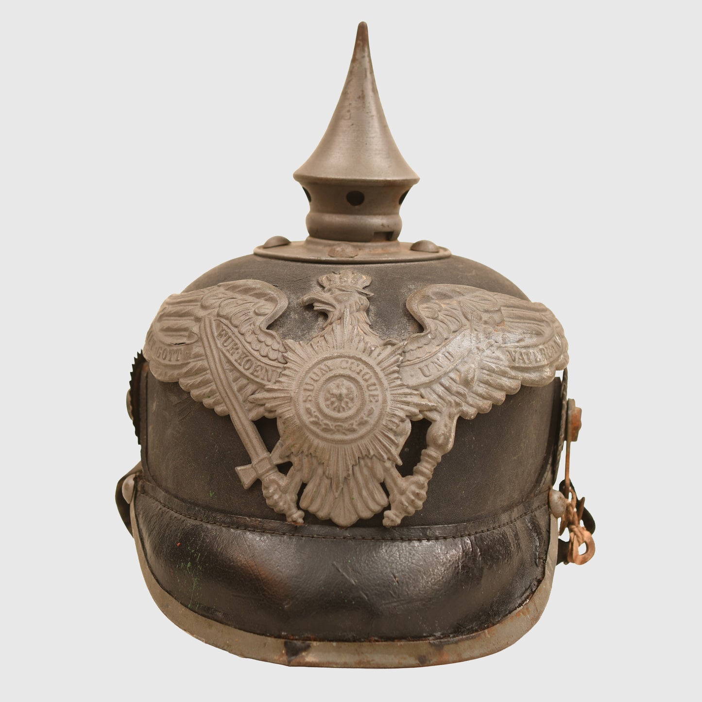 GERMAN WWI PRUSSIAN IMPERIAL GUARD ENLISTED MANS 1915 FIELD GREY PICKELHAUBE