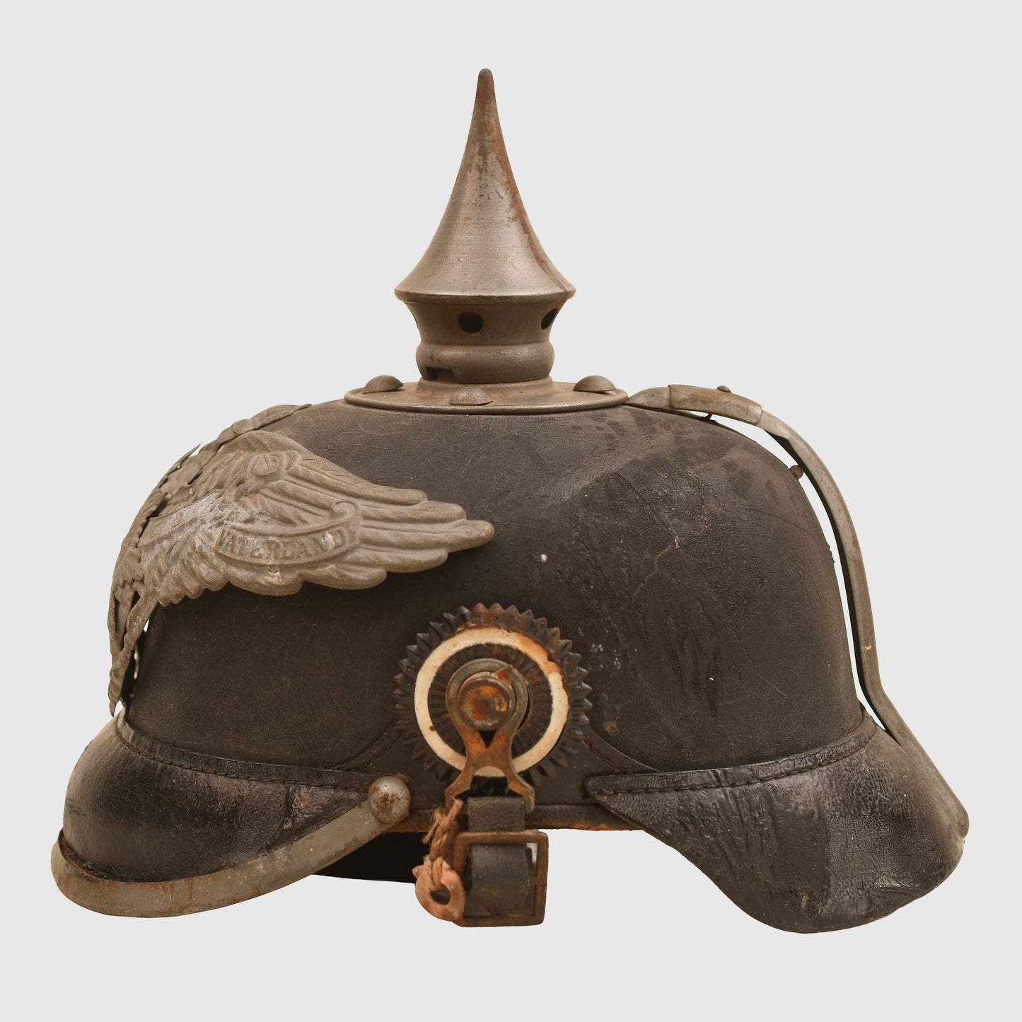 GERMAN WWI PRUSSIAN IMPERIAL GUARD ENLISTED MANS 1915 FIELD GREY PICKELHAUBE