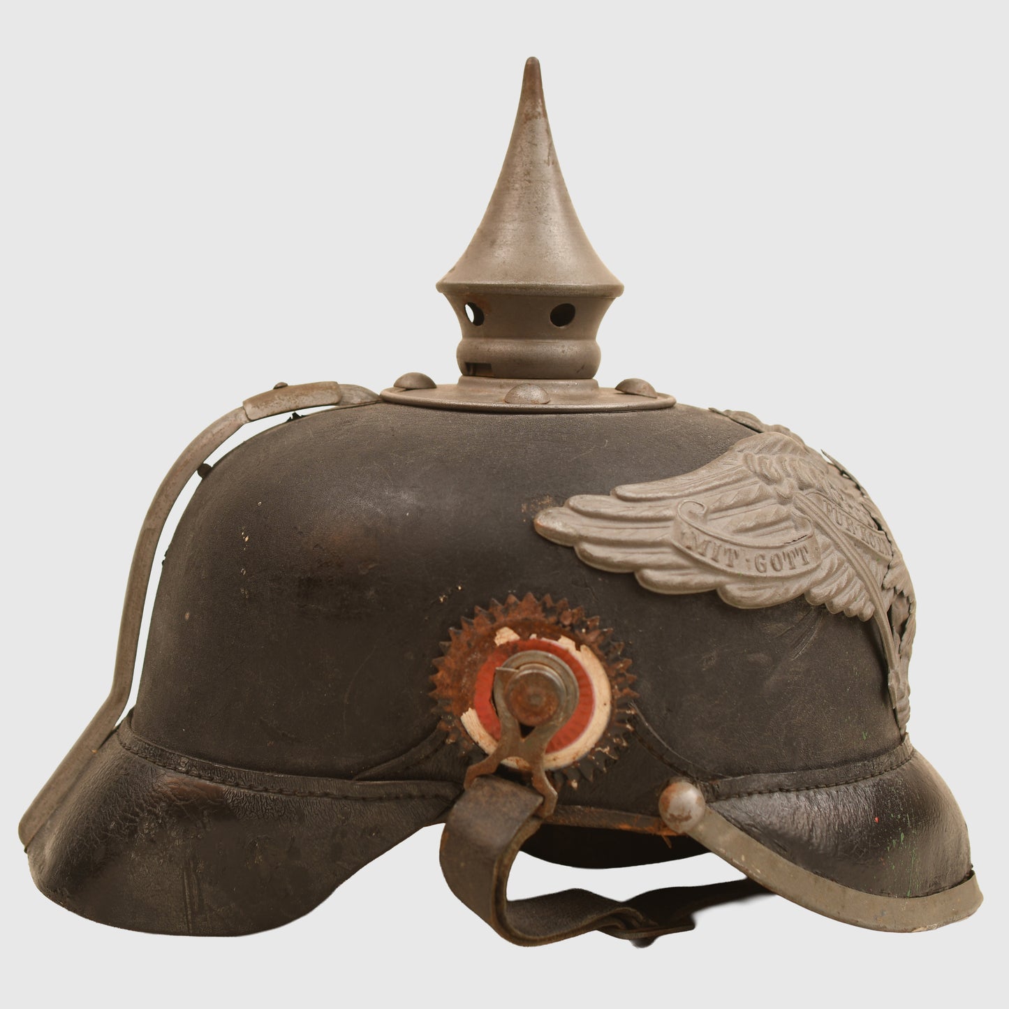 GERMAN WWI PRUSSIAN IMPERIAL GUARD ENLISTED MANS 1915 FIELD GREY PICKELHAUBE
