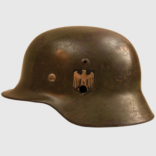German WWII Army M35 Single Decal Combat Helmet