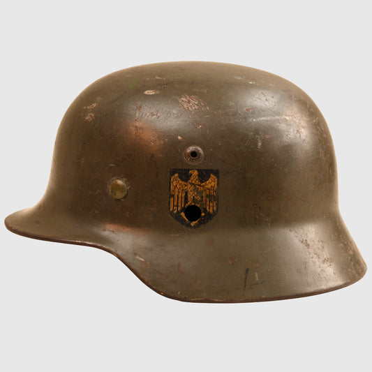 German WWII Kriegsmarine M.35 Single Decal Combat Helmet
