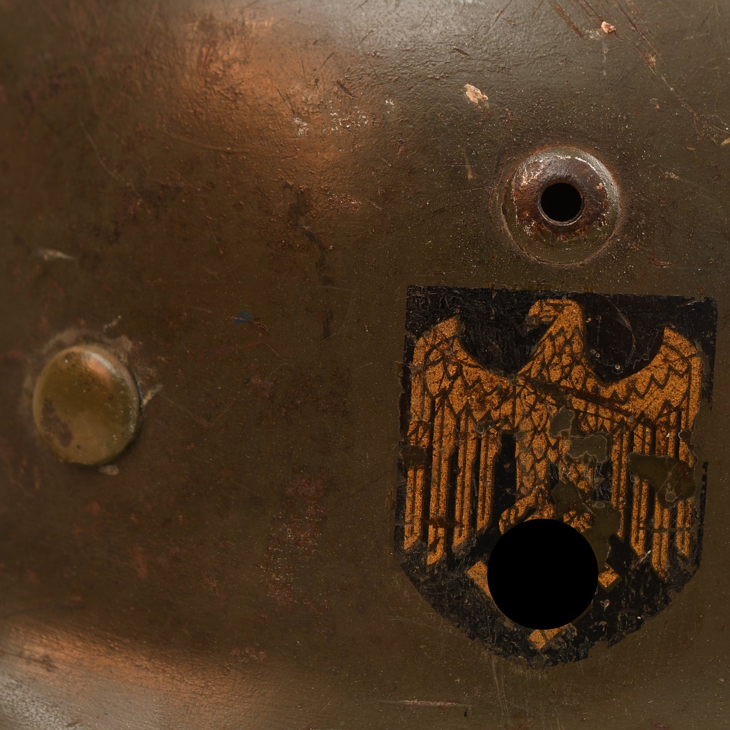 German WWII Kriegsmarine M.35 Single Decal Combat Helmet