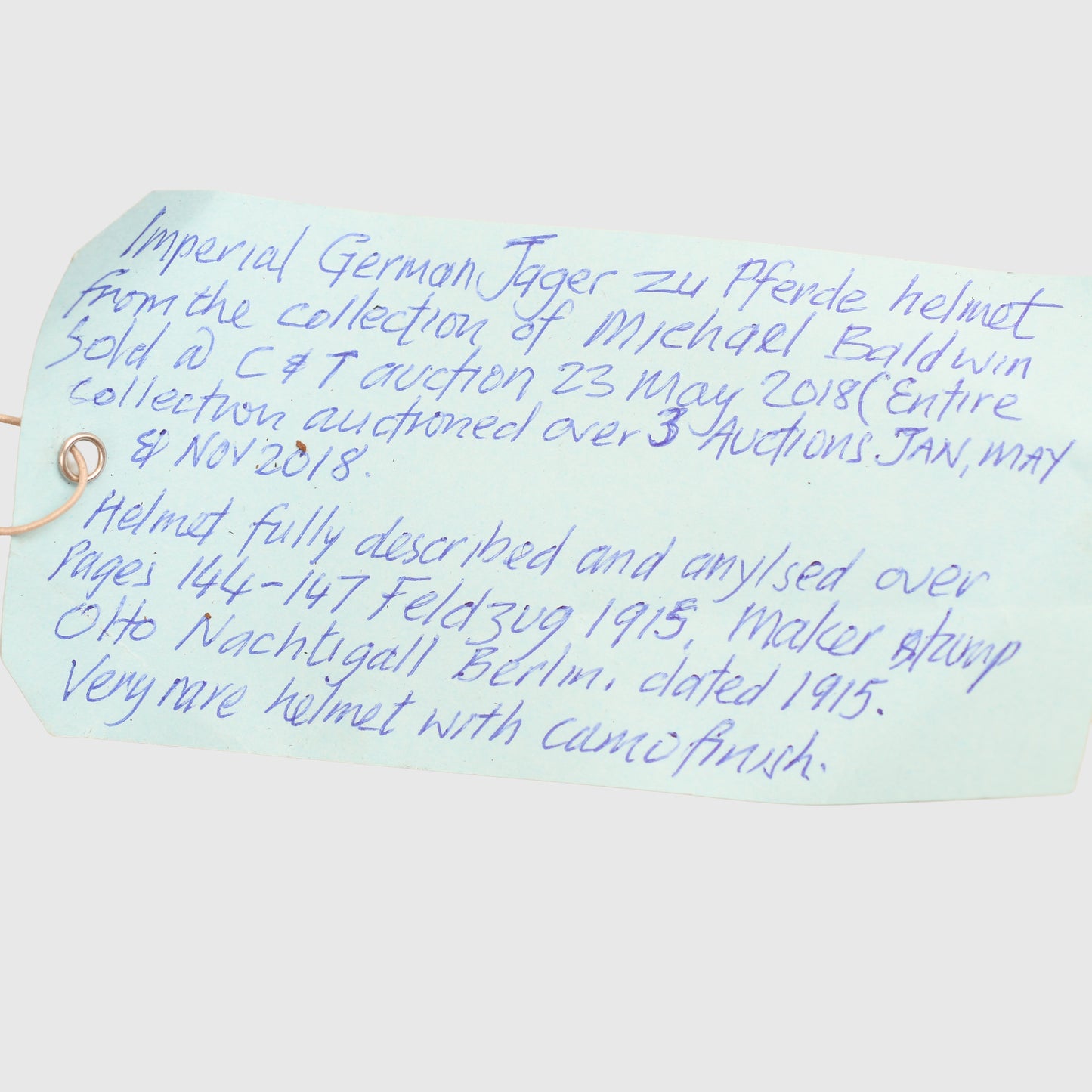 GERMAN WWI JAGER ZU PFERDE ENLISTED RANKS HELMET