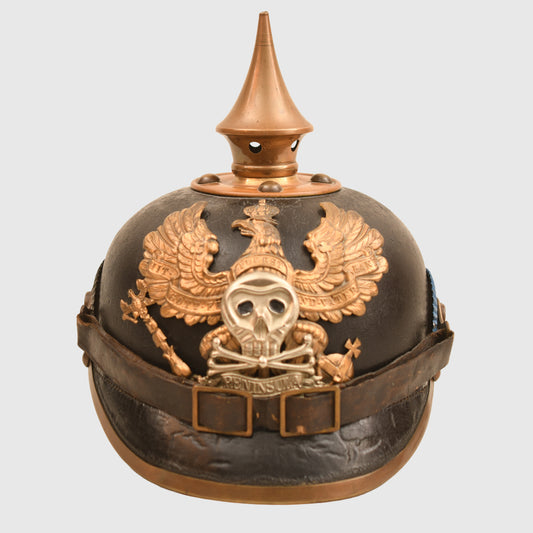 GERMAN WWI BRUNSWICK INFANTRY REGIMENT 92 ENLISTED RANKS PICKELHAUBE, REGIMENTALLY MARKED