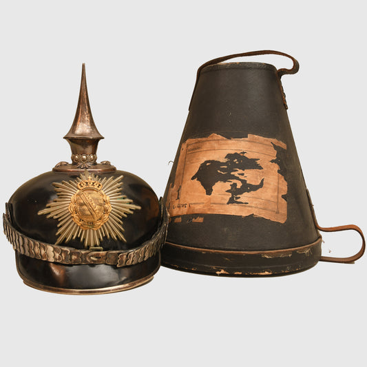 German WWI Saxon Infantry Regiment 100 Officer’s Pickelhaube