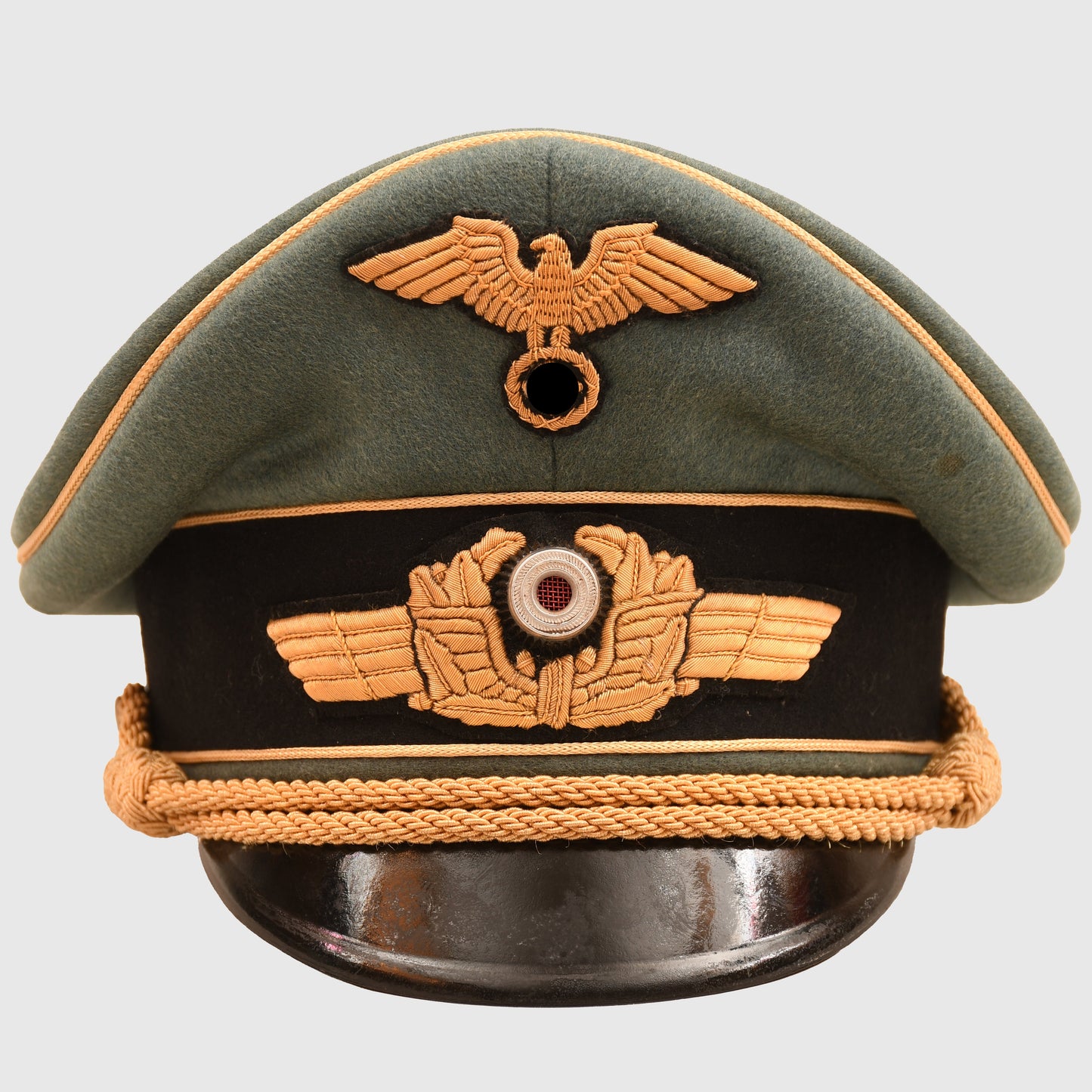 GERMAN WWII REICHSBAHN LEADERS VISOR CAP