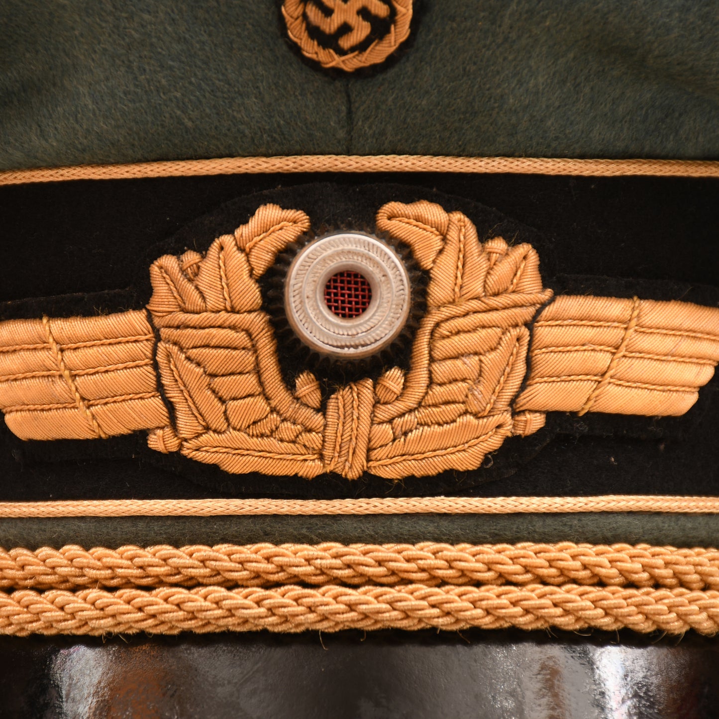 GERMAN WWII REICHSBAHN LEADERS VISOR CAP