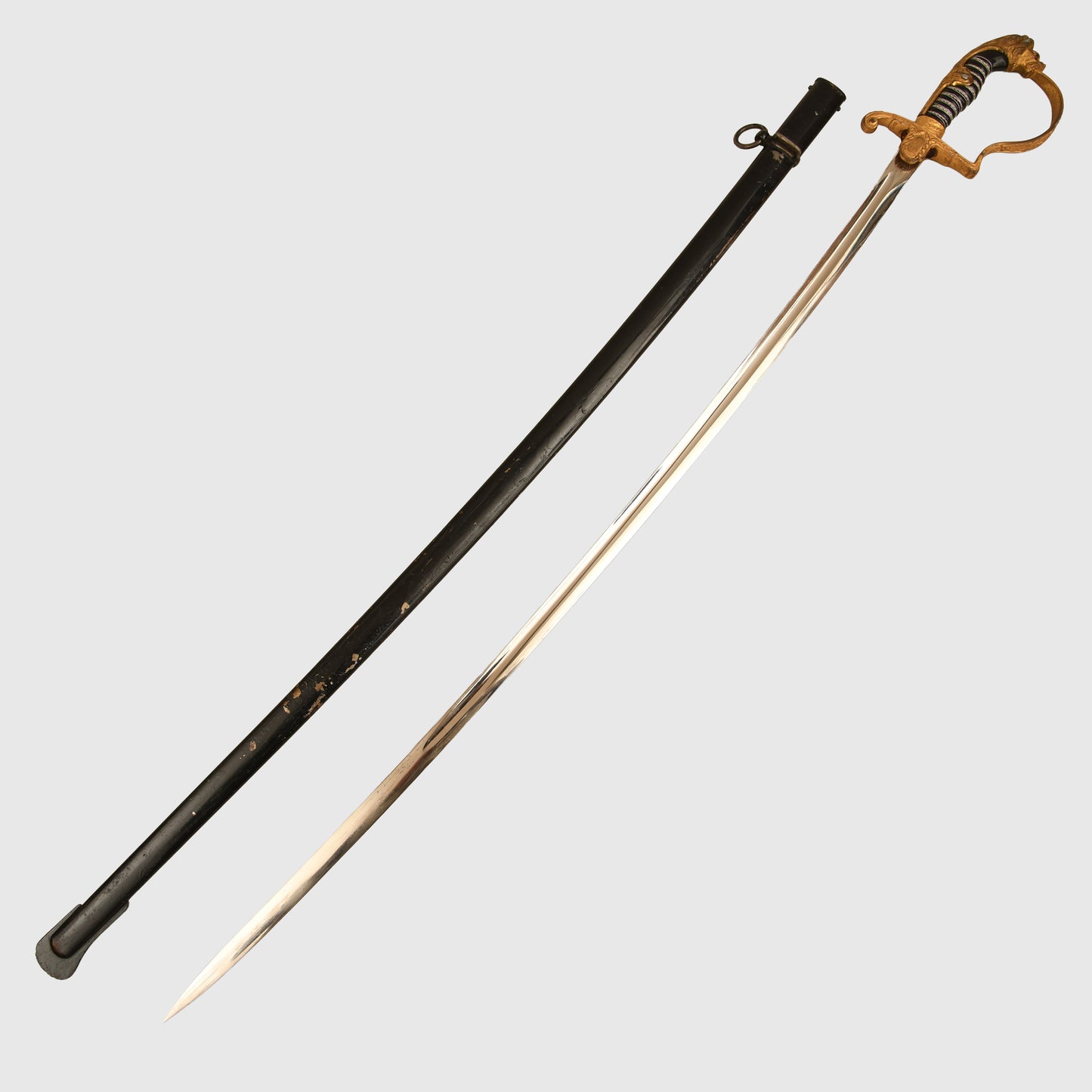 GERMAN WWII ARMY OFFICERS LION HEADED DISPLAY PIECE