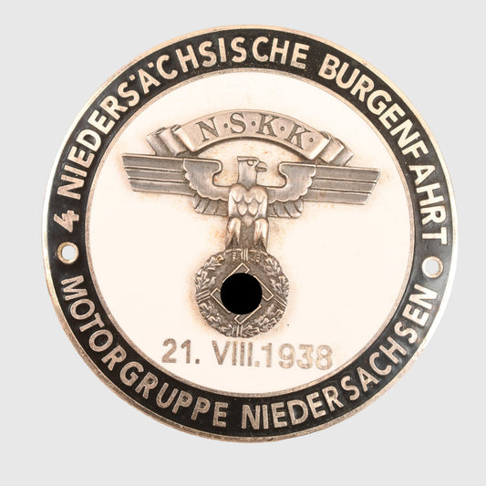 GERMAN WWII NSKK MOTOR GROUP NIEDERSACHSEN CIRCULAR PLAQUE