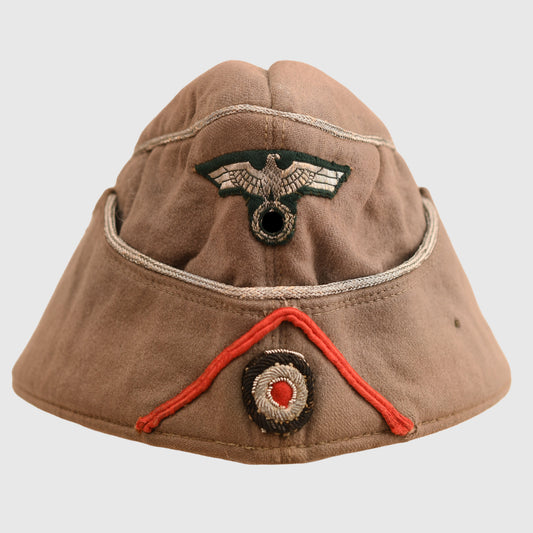 German WWII Artillery Officers Overseas Cap in Canvas