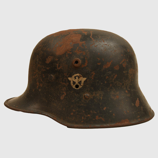 German WWII M16 Double Decal Police Helmet