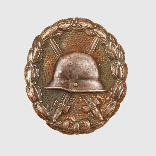 GERMAN WWI WOUND BADGE IN SILVER WITH DISC BACK